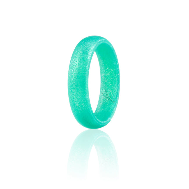 ROQ Silicone Wedding Ring - Dome Style - Metal Turquoise by ROQ for Women - 7 mm Ring