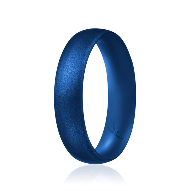 ROQ Silicone Wedding Ring - Dome Style Thin Comfort Fit - Metallic Blue by ROQ for Women - 10 mm Ring