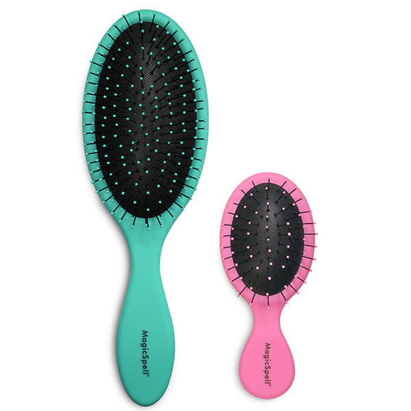 Magic Spell Pro Brush Set - Turquoise-Pink by Magic Spell for Unisex - 2 Pc Hair Brush