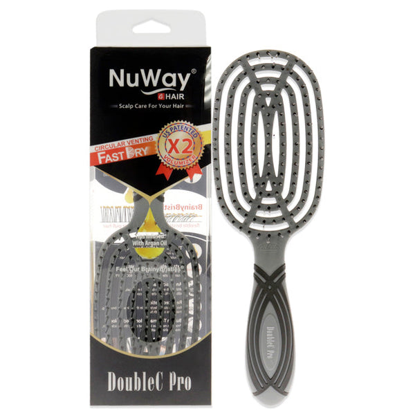 NuWay 4Hair Circular Venting Detangling Double C Brush - Gray by NuWay 4Hair for Unisex - 1 Pc Hair Brush