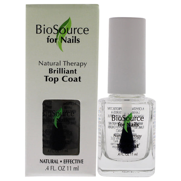 BioSource Natural Therapy Brilliant Top Coat by BioSource for Women - 0.4 oz Nail Treatment