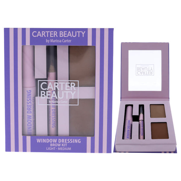 Carter Beauty Window Dressing Brow Kit - Light-Medium by Carter Beauty for Women - 3 Pc 0.08oz Brow Powder, 0.1oz Brow Gel, 0.01oz Brow Pencil