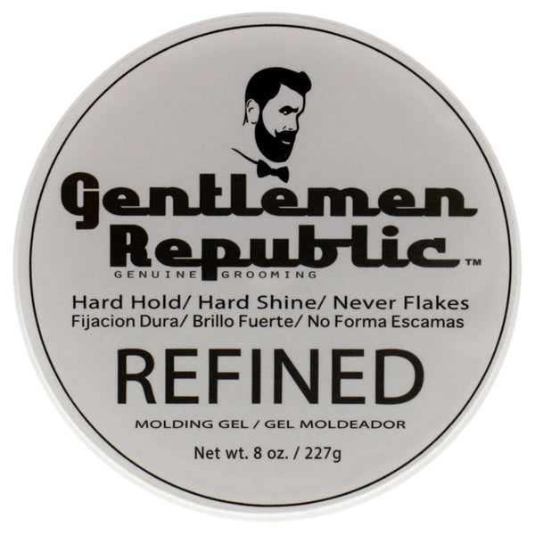 Gentlemen Republic Refined Gel - Hard Hold and Hard Shine by Gentlemen Republic for Men - 8 oz Gel