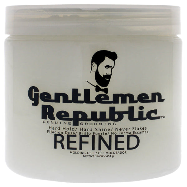 Gentlemen Republic Refined Gel - Hard Hold and Hard Shine by Gentlemen Republic for Men - 16 oz Gel