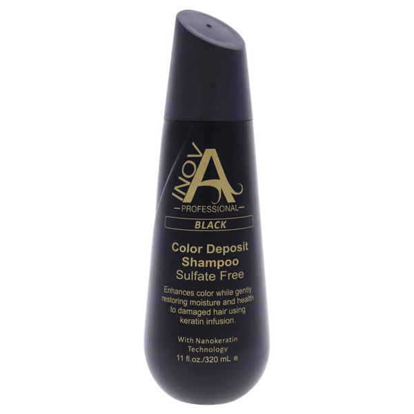 Inova Professional Color Deposit Shampoo Sulfate-Free - Black by Inova Professional for Unisex - 11 oz Shampoo