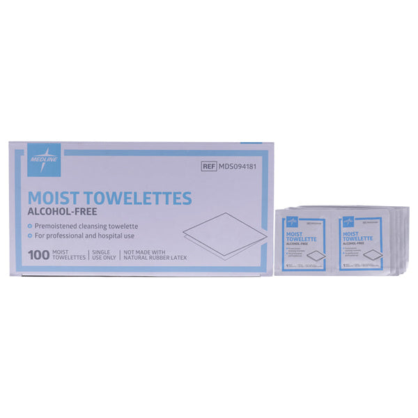 Medline Alcohol-Free Moist Towelette by Medline for Unisex - 100 Count Towelettes