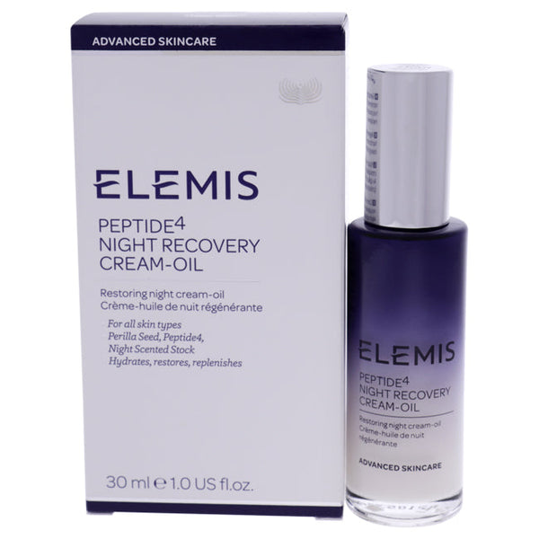 Elemis Peptide4 Night Recovery Cream Oil by Elemis for Unisex - 1 oz Cream