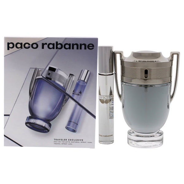 Paco Rabanne Invictus by Paco Rabanne for Men - 2 Pc Gift Set 3.4oz EDT Spray, 0.68oz EDT Spray
