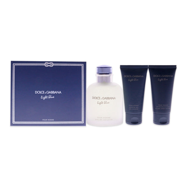 Dolce & Gabbana Light Blue By Dolce And Gabbana For Men - 3 Pc Gift Set Eau De Toilette Spray 50ml/1.6oz After Shave Balm 50ml/1.6oz Shower Gel 125ml/4.2oz