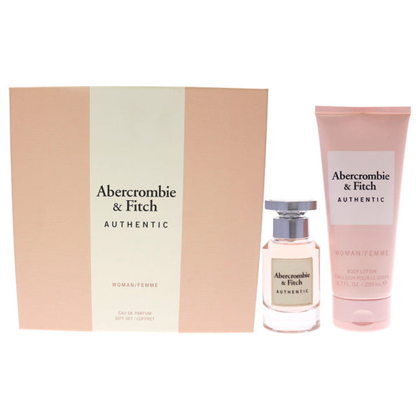 Abercrombie and Fitch Authentic by Abercrombie and Fitch for Women - 2 Pc Gift Set 1.7oz EDP Spray, 6.7oz Body Lotion