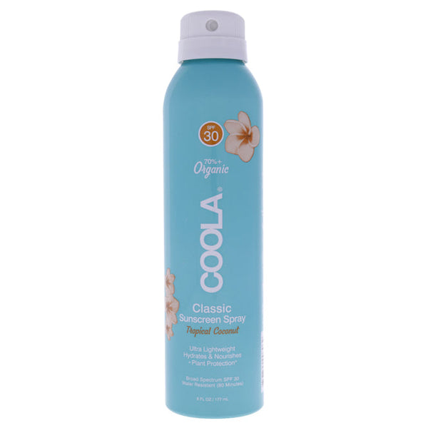 Coola Classic Body Organic Sunscreen Spray SPF 30 - Tropical Coconut by Coola for Unisex - 6 oz Sunscreen
