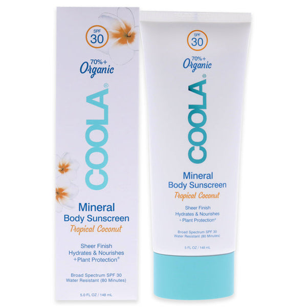 Coola Mineral Body Organic Sunscreen Lotion SPF 30 - Tropical Coconut by Coola for Unisex - 5 oz Sunscreen