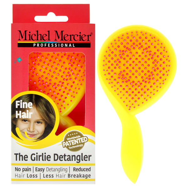 Michel Mercier The Girlie Detangler Brush Fine Hair - Pink-Yellow by Michel Mercier for Women - 1 Pc Hair Brush