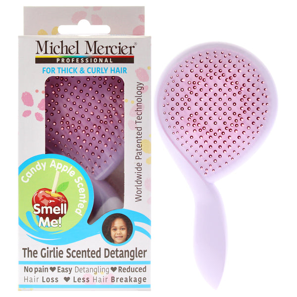 Michel Mercier The Girlie Scented Detangler Brush Candy Apple Thick and Curly Hair - Purple-Pink by Michel Mercier for Women - 1 Pc Hair Brush