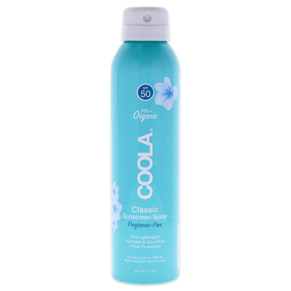 Coola Classic Body Organic Sunscreen Spray SPF 50 - Fragrance-Free by Coola for Unisex - 6 oz Sunscreen