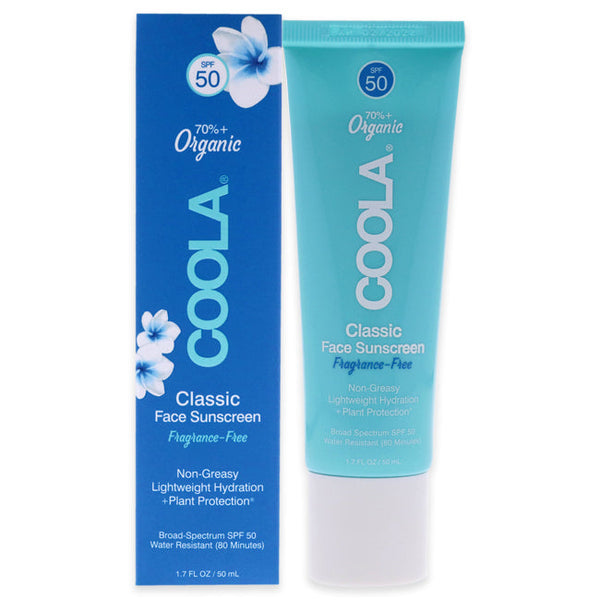 Coola Classic Face Sunscreen Moisturizer SPF 50 - Frafrance-Free by Coola for Unisex - 1.7 oz Sunscreen