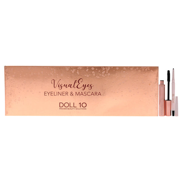 Doll 10 Visual Eyes Eyeliner and Mascara Collection - Cocoa by Doll 10 for Women - 0.009oz Eyeliner, 0.38oz Mascara