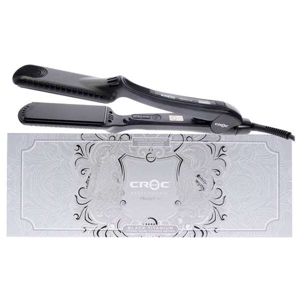 Croc Premium Wet and Dry Flat Iron - Black Titanium by Croc for Unisex - 1.5 Inch Flat Iron