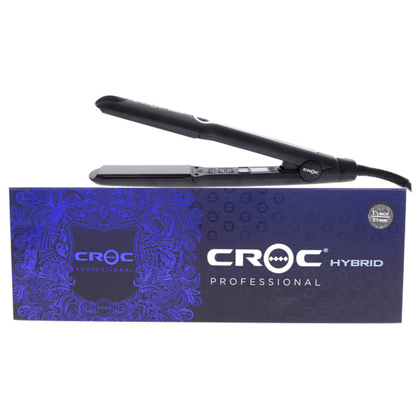 Croc Hybrid Flat Iron - Black Titanium by Croc for Unisex - 1.5 Inch Flat Iron
