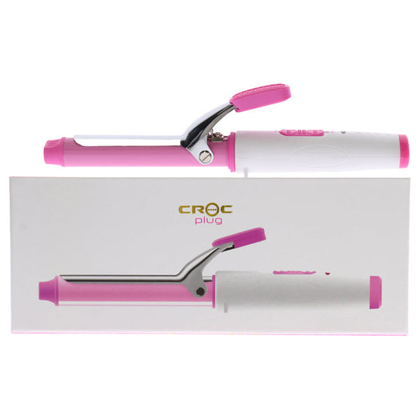 Croc Plug Detachable Mini Curler Iron - White-Pink by Croc for Unisex - 1 Pc Curling Iron