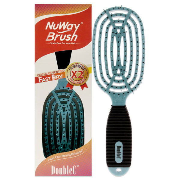 NuWay 4Hair Patented DoubleC Detangling Brush - Sky Blue by NuWay 4Hair for Unisex - 1 Pc Hair Brush