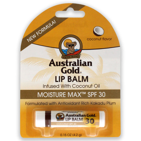 Australian Gold Lip Balm Blister Moisture Max SPF 30 - Coconut by Australian Gold for Women - 0.15 oz Lip Balm
