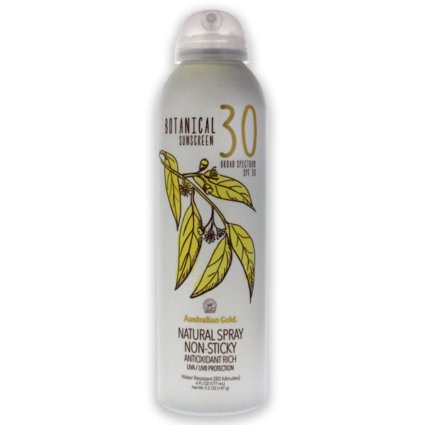 Australian Gold Botanical Sunscreen Natural Spray SPF 30 by Australian Gold for Unisex - 6 oz Sunscreen