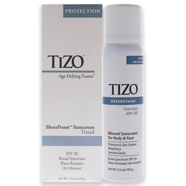 Tizo SheerFoam Body And Face Tinted SPF 30 by Tizo for Unisex - 3.5 oz Sunscreen