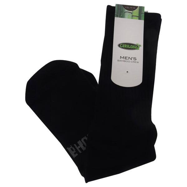 Bamboo Crew Socks - Black-Gray by Cariloha for Men - 1 Pair Socks (L/XL)