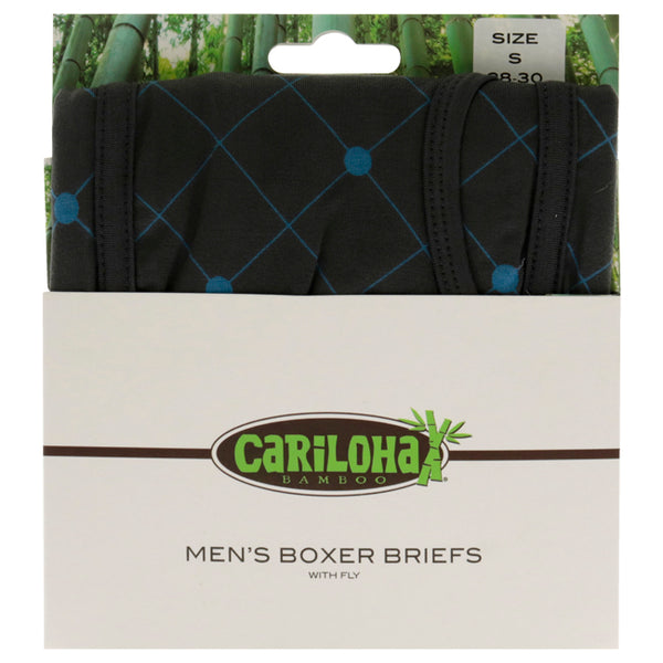 Bamboo Boxer Briefs - Carbon Argyle by Cariloha for Men - 1 Pc Boxer (S)