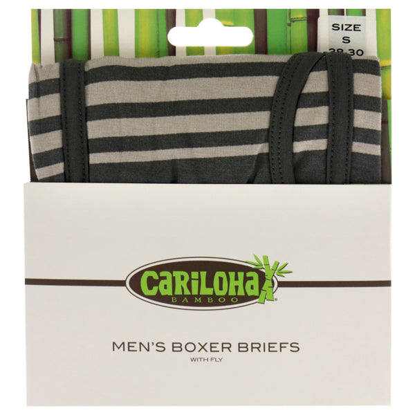 Bamboo Boxer Briefs - Shoreline Gray Stripe by Cariloha for Men - 1 Pc Boxer (S)