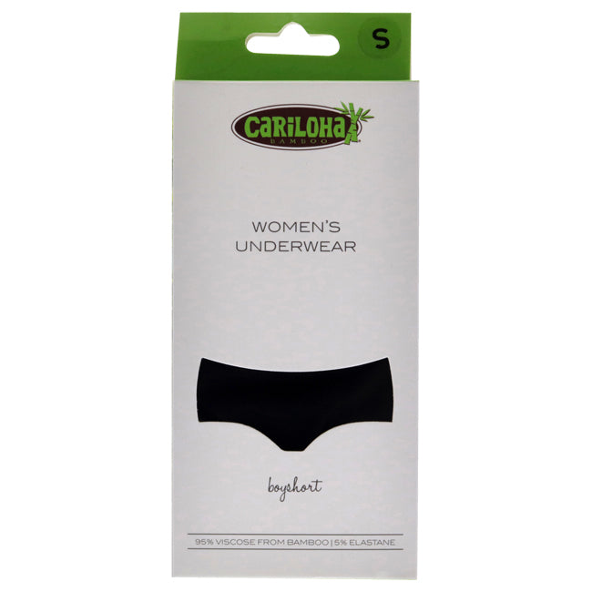 Bamboo Boyshort Briefs - Black by Cariloha for Women - 1 Pc Underwear (S)