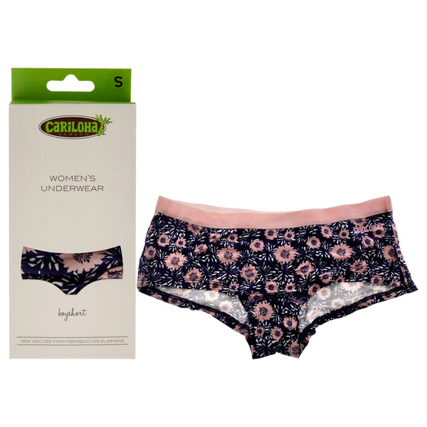 Bamboo Boyshort Briefs - Navy Floral by Cariloha for Women - 1 Pc Underwear (S)