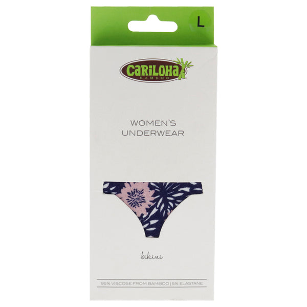 Bamboo Lace Bikini - Navy Floral by Cariloha for Women - 1 Pc Underwear (L)