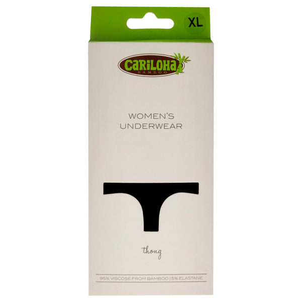 Bamboo Lace Thong - Black by Cariloha for Women - 1 Pc Underwear (XL)