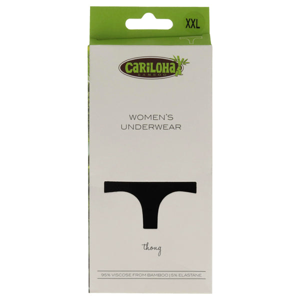 Bamboo Lace Thong - Black by Cariloha for Women - 1 Pc Underwear (2XL)