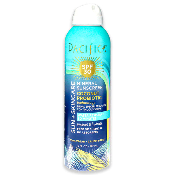 Pacifica Mineral Sunscreen Spray SPF 30 - Coconut Probiotic by Pacifica for Women - 6 oz Sunscreen