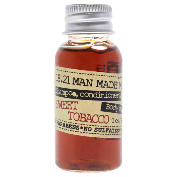 18.21 Man Made Man Made Wash - Sweet Tobacco by 18.21 Man Made for Men - 1 oz 3-In-1 Shampoo, Conditioner and Body Wash