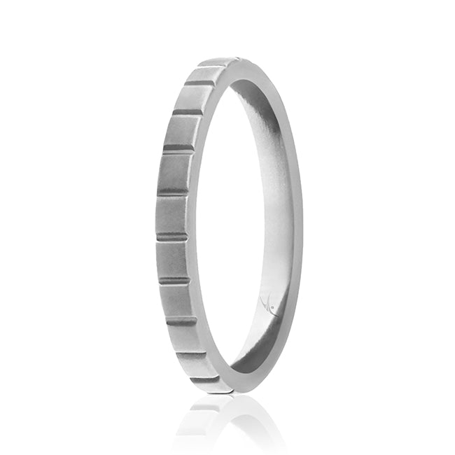 Silicone Wedding Stackble Lines Single Ring - Silver by ROQ for Women - 10 mm Ring