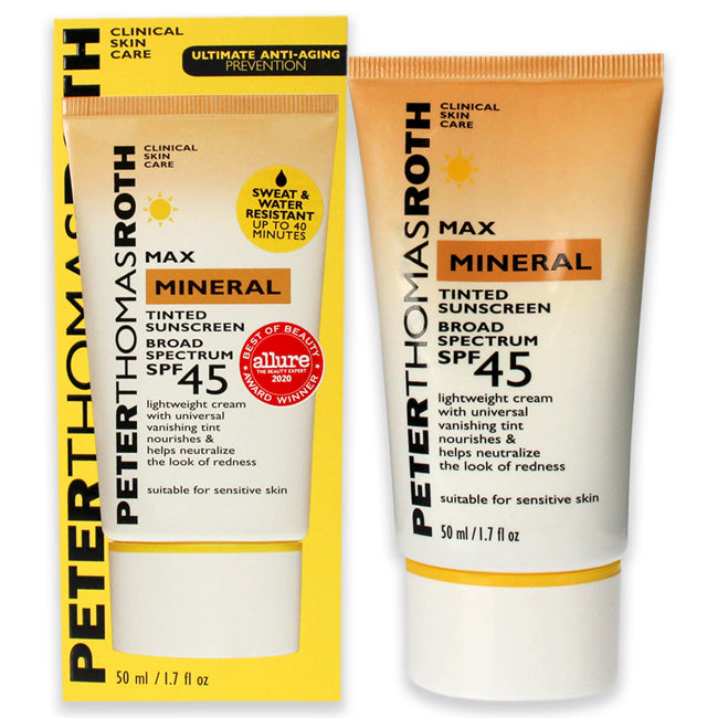 Peter Thomas Roth Max Mineral Tinted Sunscreen SPF 45 by Peter Thomas Roth for Unisex - 1.7 oz Sunscreen