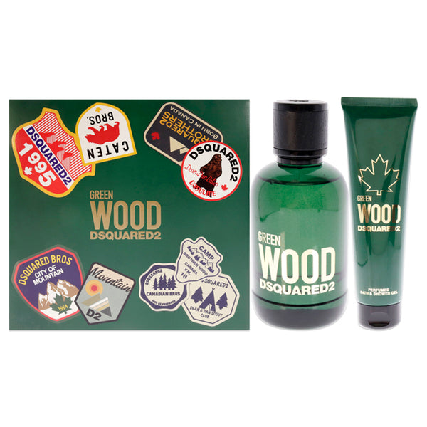 Dsquared2 Green Wood by Dsquared2 for Men - 2 Pc Gift Set 3.4oz EDT Spray, 5.0oz Bath and Shower Gel