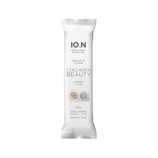 IQ.N INTELLIGENT NUTRITION IQ.N Intelligent Nutrition Bar Healthy Glow Collagen Beauty Lemon+Fig 45g x 10 Display
