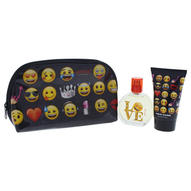 Emoji Emoji by Emoji for Kids - 2 Pc Gift Set 1.7oz Love EDT Spray, 3.4oz Shower Gel, Bag