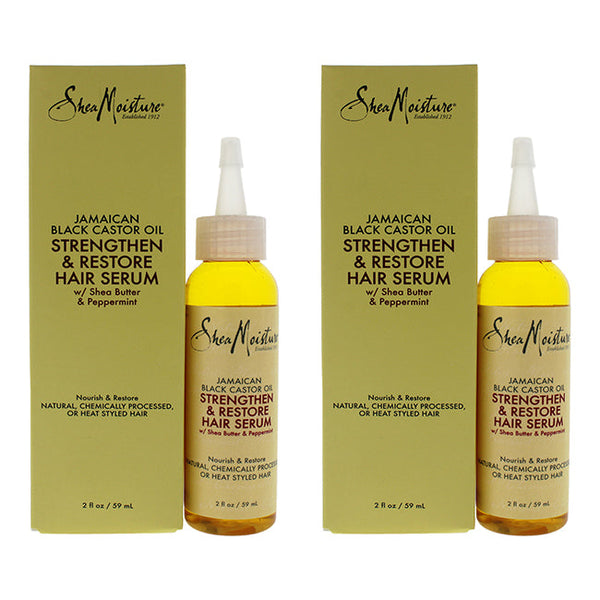 Shea Moisture Jamaican Black Castor Oil Strengthen-Grow & Restore Hair Serum - Pack of 2 by Shea Moisture for Unisex - 2 oz Serum