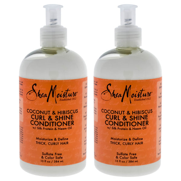 Shea Moisture Coconut & Hibiscus Curl & Shine Conditioner - Pack of 2 by Shea Moisture for Unisex - 13 oz Conditioner