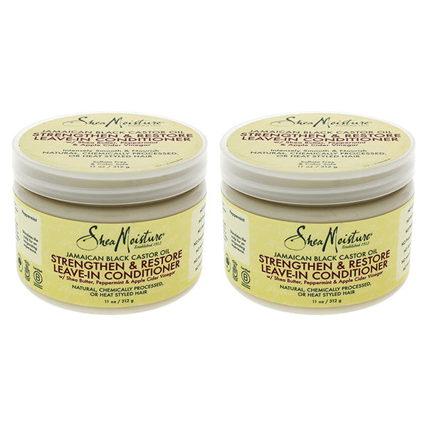 Shea Moisture Jamaican Black Castor Oil Strengthen & Grow Leave-In Conditioner - Pack of 2 by Shea Moisture for Unisex - 11 oz Conditioner