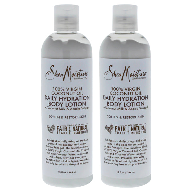 Shea Moisture 100% Virgin Coconut Oil Daily Hydration Body Lotion - Pack of 2 by Shea Moisture for Unisex - 13 oz Body Lotion