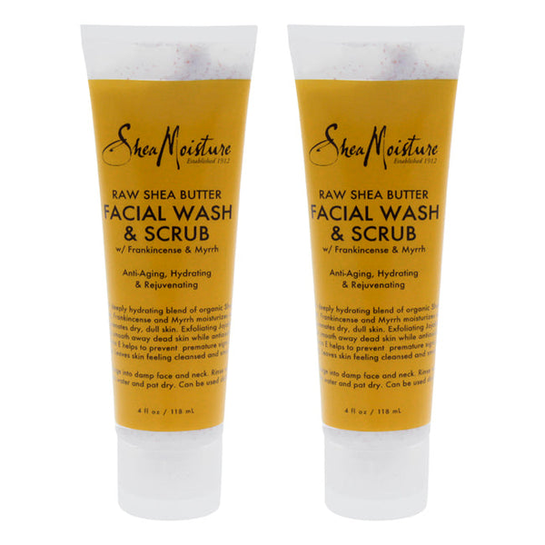 Shea Moisture Raw Shea Butter Facial Wash & Scrub - Pack of 2 by Shea Moisture for Unisex - 4 oz Cleanser