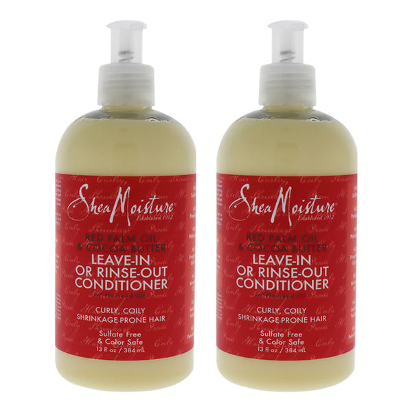 Shea Moisture Red Palm Oil and Cocoa Butter Leave-In Or Rinse-Out Conditioner - Pack of 2 by Shea Moisture for Unisex - 13 oz Conditioner