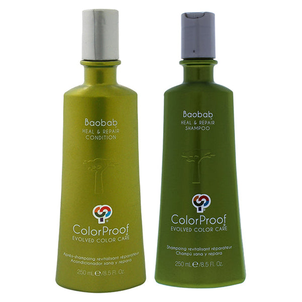 ColorProof Baobab Heal and Repair Shampoo and Conditioner Kit by ColorProof for Unisex - 2 Pc Kit 8.5oz Shampoo, 8.5oz Conditioner